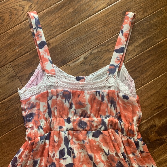 Romantic beachy blue & coral Rewind dress - Picture 3 of 3